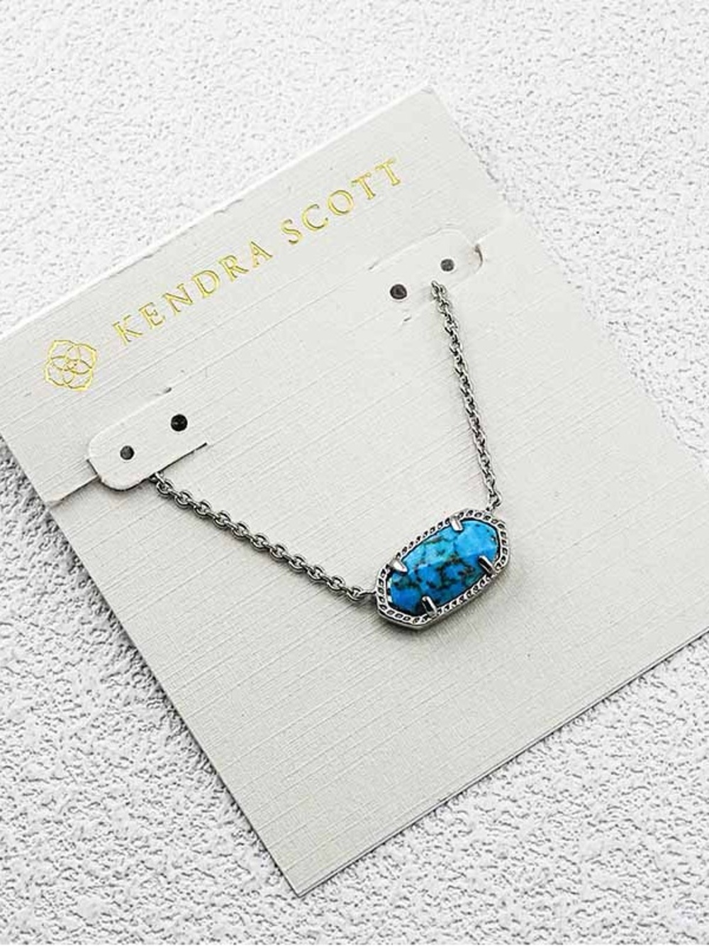 Kendra Scott Turquoise Blue Elle Pendant Necklace - Silver